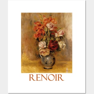 Vase of Gladiolas and Roses by Pierre-Auguste Renoir Posters and Art